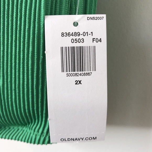 Old Navy NWT Women's Cinched Front Bikini Top Removable Pads in Emerald Reef 2X - Picture 2 of 8